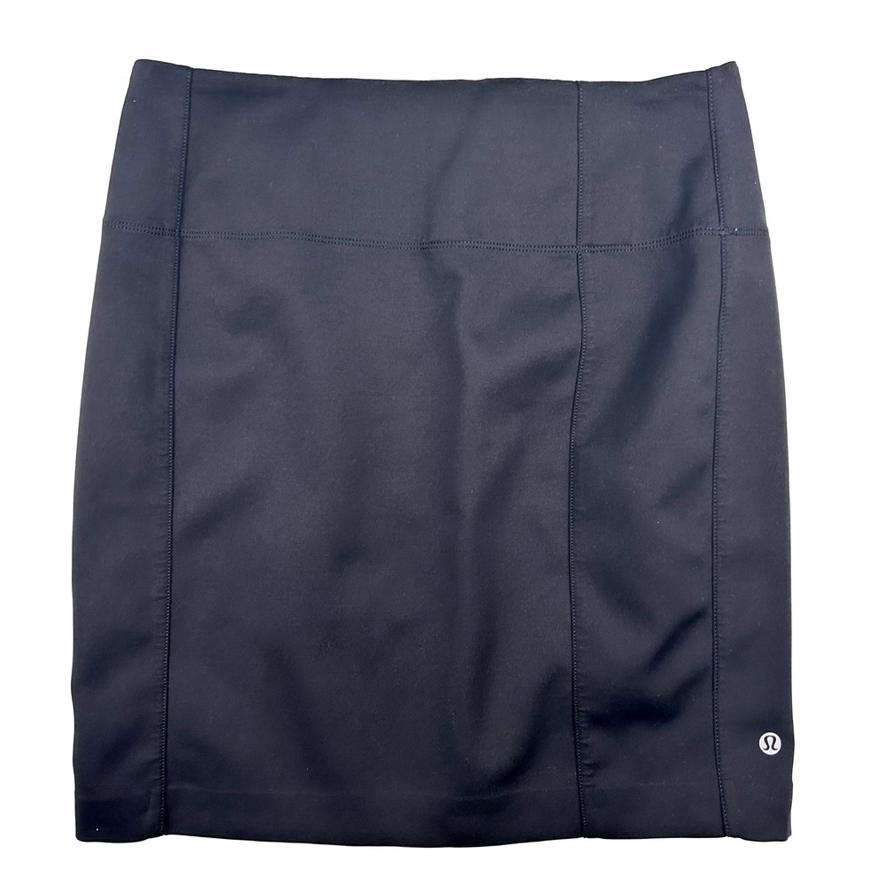 Lululemon Athletica Black Athletic Mini Skirt Size 8 Zipper Pocket Activewear